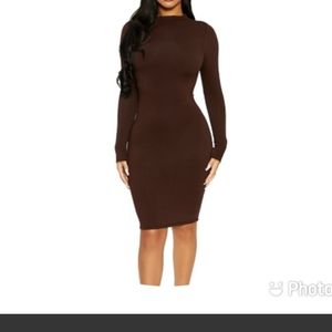 Naked-wardrobe midi chocolate dress